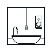 baignoire salle de bain musique logo vecteur icône illustration design