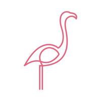 dessin au trait unique animal oiseau flamant rose logo vecteur icône symbole conception graphique illustration