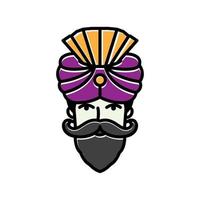 coiffure de mode turban culture indienne arabe logo coloré vecteur icône illustration design