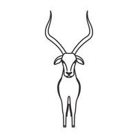 animal ligne antilope logo vecteur symbole icône conception graphique illustration