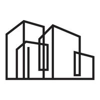ligne bâtiment industriel logo vecteur symbole icône conception graphique illustration