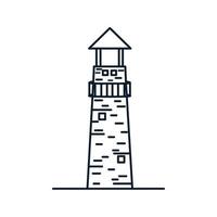 phare ligne contour simple hipster logo vecteur icône illustration