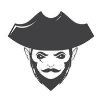 homme vintage avec barbe pirates logo design vecteur symbole graphique icône signe illustration idée créative