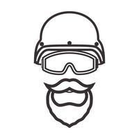 tête vintage homme glace ski logo vecteur icône illustration design