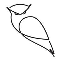 lignes continues oiseau chouette logo vecteur icône illustration design