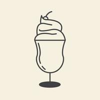 abstrait crème glacée verre logo vecteur icône symbole conception graphique illustration