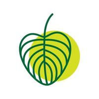 jardin plante feuille rayures abstrait vert logo symbole icône vecteur graphique conception illustration idée créatif