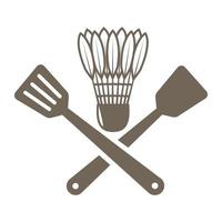 cuisine avec logo de badminton symbole vecteur icône illustration graphisme