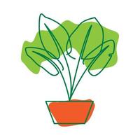 taro plante décorative lignes colorées logo design vecteur icône symbole illustration