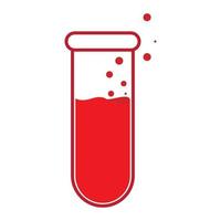 conception d'illustration d'icône vectorielle de logo de verre de laboratoire liquide rouge vecteur
