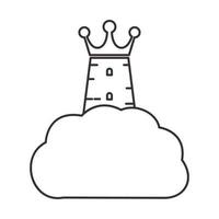 château de lignes avec nuage logo vecteur symbole icône conception illustration graphique