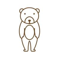 ours grizzly mignon dessin animé dessin au trait contour simple logo vector illustration design