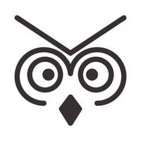lignes modernes tête forme hibou logo vecteur icône illustration design