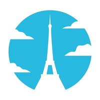 ciel bleu eiffel logo vecteur icône illustration design