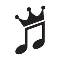 note de musique avec couronne logo vecteur symbole icône illustration de conception