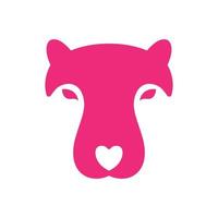 visage rose hippopotame logo symbole icône vecteur conception graphique illustration idée créatif