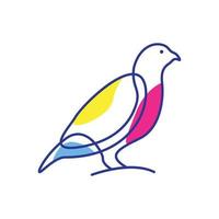 oiseaux caille ligne coloré logo symbole vecteur icône conception illustration