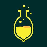 fruits citron frais laboratoire logo design vecteur symbole icône illustration
