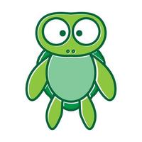 bébé tortue dessin animé vert mignon logo design vecteur icône symbole illustration