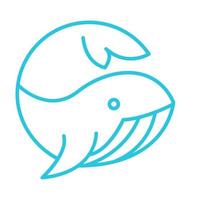ligne bleue orque baleine logo symbole vecteur illustration de conception