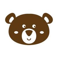 tête d'ours sourire dessin animé mignon logo vecteur icône illustration design