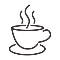 ligne continue tasse café chaud logo vecteur icône illustration design