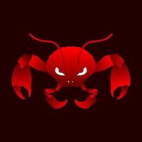 dessin animé abstrait crabes en colère logo design vecteur icône symbole illustration