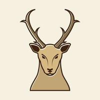 tête de cerf visage brun logo symbole icône vecteur conception graphique illustration idée créatif