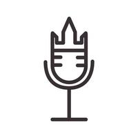 couronne avec microphone logo vecteur symbole icône illustration de conception