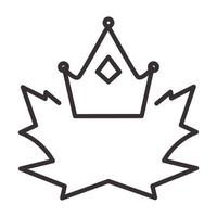 feuille d'érable avec couronne logo vintage symbole vecteur icône illustration graphisme