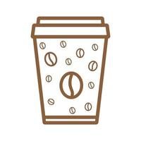 lignes de verre de café modernes haricots logo symbole vecteur icône illustration de conception graphique