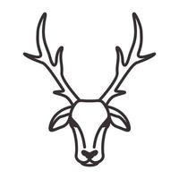 lignes animal tête cerf hipster logo vecteur symbole icône conception graphique illustration