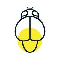animal insecte lucioles ligne unique logo vecteur icône illustration design