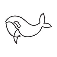lignes art orca baleine logo symbole icône vecteur conception graphique illustration