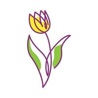 lignes modernes art fleur tulipes coloré logo design vecteur icône symbole illustration