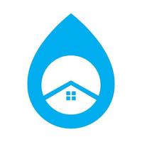 maison avec goutte d'eau logo design symbole vecteur illustration graphique