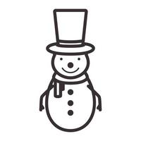 lignes mignon dessin animé bonhomme de neige logo symbole vecteur icône illustration design