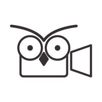 hibou avec enregistrement vidéo logo vecteur symbole icône illustration de conception