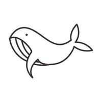 lignes mignonnes animal poisson orque baleine logo symbole icône vecteur conception graphique illustration