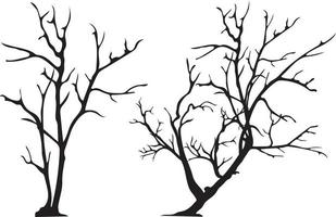 silhouette d'arbre sans feuilles vecteur