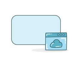 tableau blanc avec nuage sur illustration vectorielle d'icône web vecteur