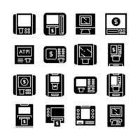 icônes de distributeur automatique de billets vecteur