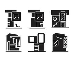 appartement et immeuble de bureaux icônes illustration vectorielle vecteur