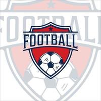 football ou football logo moderne illustration vectorielle modèle icône conception graphique. emblème du sport avec insigne de bouclier et typographie vecteur