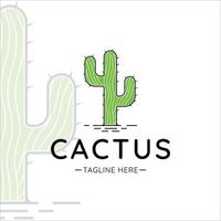 cactus logo vintage vector illustration modèle icône graphisme