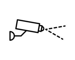 icône de ligne de caméra de vidéosurveillance, signe de vecteur de contour, pictogramme de style linéaire isolé sur blanc. symbole de vidéosurveillance, illustration du logo. trait modifiable