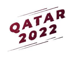 fond de tournoi de football qatar 2022. modèle de football d'illustration vectorielle pour bannière, carte, site Web. couleur bordeaux drapeau national qatar coupe du monde 2022 vecteur