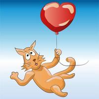 illustration de chat saint valentin vecteur