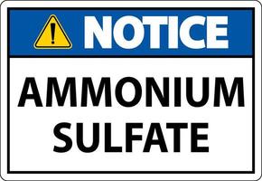 avis symbole de sulfate d'ammonium signe sur fond blanc