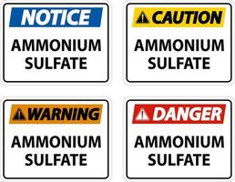 Signe de symbole de sulfate d'ammonium danger sur fond blanc